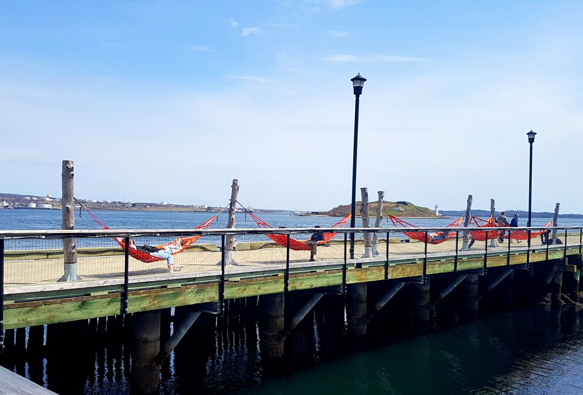 Hammocks on Halifax oceanfront boardwalk