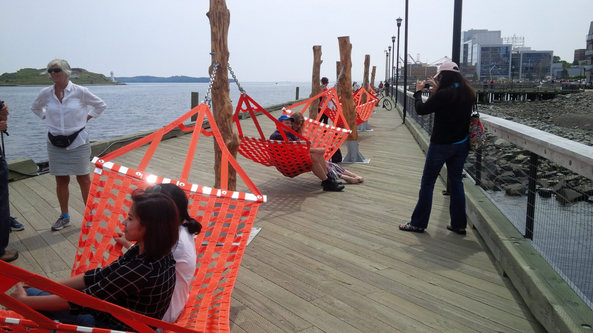 Hammocks on Halifax oceanfront boardwalk