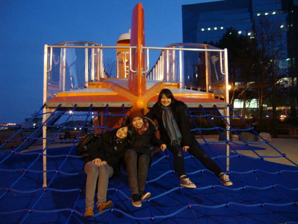 Halifax Waterfront Submarine Playground at night